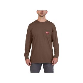MILWAUKEE Hosszú ujjú zsebes póló barna WTLSBRII L