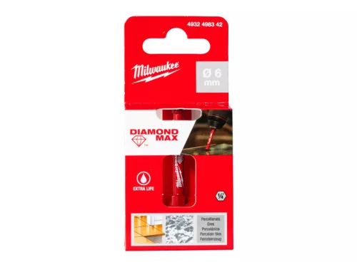 MILWAUKEE Száraz gyémántfúró 6 mm 1/4" HEX DIAMOND MAX™