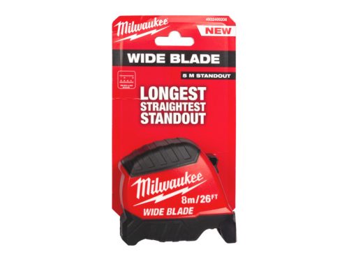 MILWAUKEE Mérőszalag prémium 8 m/26 láb x 35 mm WIDE BLADE (GEN 2)