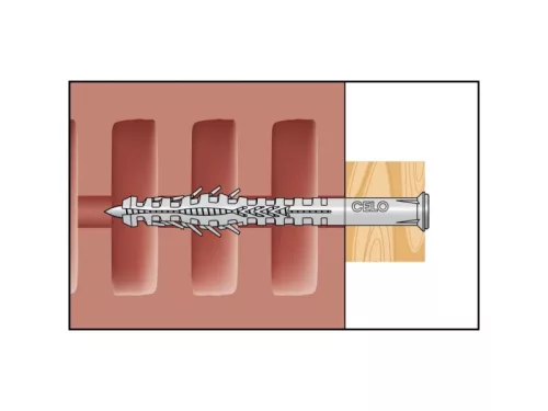 CELO Műanyag dübel üreges anyaghoz HBR 10 x 100 + csavar 7,0 x 105 (5 db)