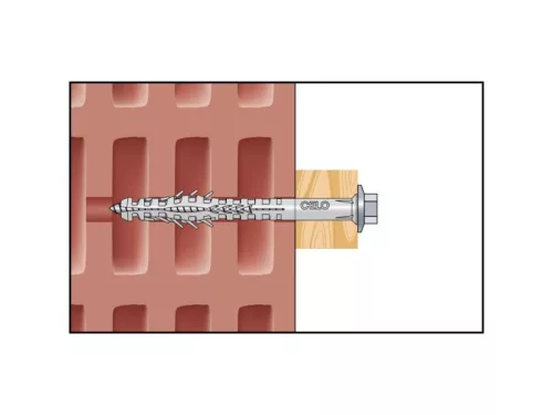 CELO Műanyag dübel üreges anyaghoz HBR 10 x 135 + csavar 7,0 x 142 (5 db)