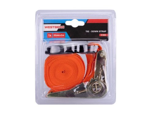 Rakományrögzítő heveder horoggal 5 m x 25 mm