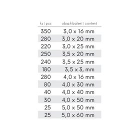 Facsavar készlet 2000 db-os 3,0-5,0 mm