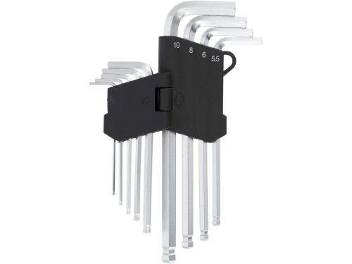 VOREL Gömbfejű imbuszkulcs készlet 9 részes 2,0-10 mm