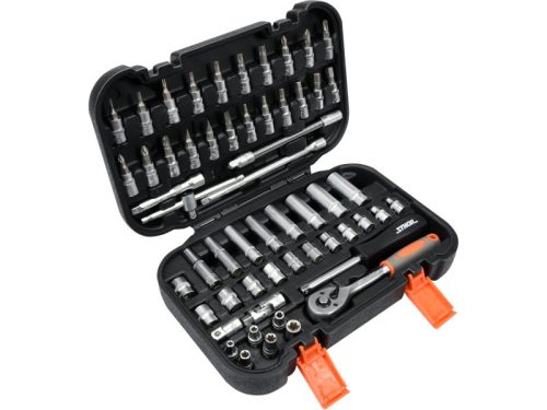 STHOR Dugókulcs készlet 56 részes 1/4" 4-13 mm CrV