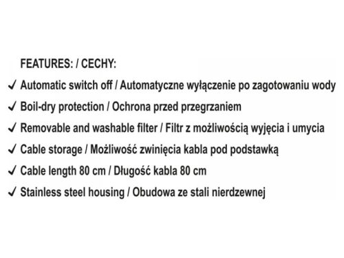 LUND Vízforraló LED kijelző 1,8 liter 2200 W