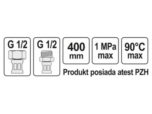 FALA Flexibilis bekötőcső 1/2" x 1/2" 400 mm belső-külső