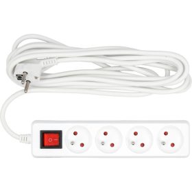 VOREL Elektromos hosszabbító 4-es elosztó kapcsolóval