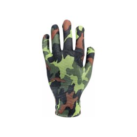 FLO Kertészkesztyű zöld terepmintával 8-as