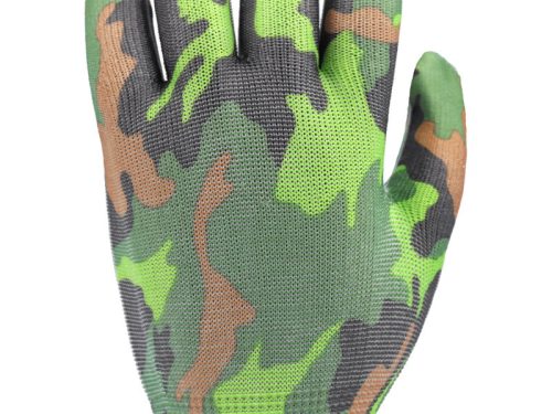 FLO Kertészkesztyű zöld terepmintával 8-as