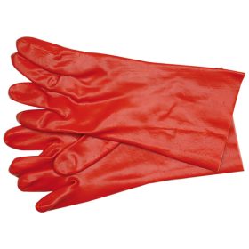   VOREL Munkavédelmi kesztyű sav-lúg-olajálló 9-es 35 cm bordó