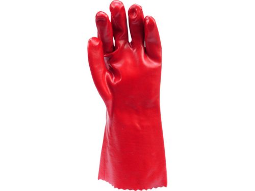 VOREL Munkavédelmi kesztyű sav-lúg-olajálló 9-es 35 cm bordó