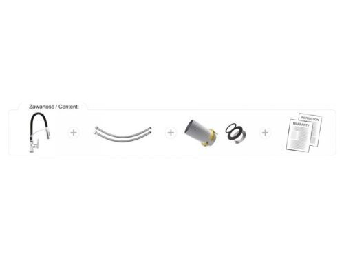 FALA Mosogató csaptelep fekete flexibilis csővel