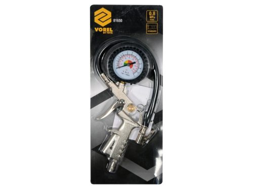 VOREL Kerékfúvató pisztoly nyomásmérővel 0-12 bar