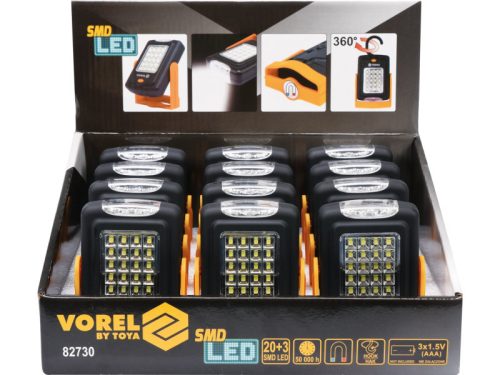 VOREL Elemes LED lámpa mágneses 20+3 LED