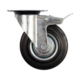 VOREL Ipari kerék forgóvillás fékkel 125 mm 100 kg