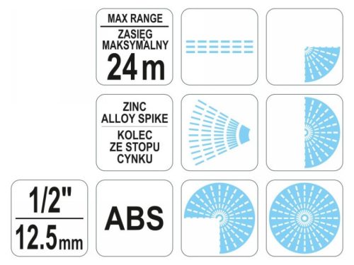FLO Impulzus locsoló fém leszúróval 6 funkciós