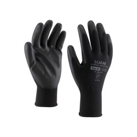   SCARAB/09 Mártott szerelőkesztyű FEKETE páronként csomagolva