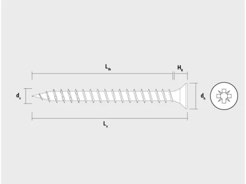 CELO VELOX faforgácslap csavar 2,5 x 20 mm, végig menetes, PZ, fehér cink (300 db)