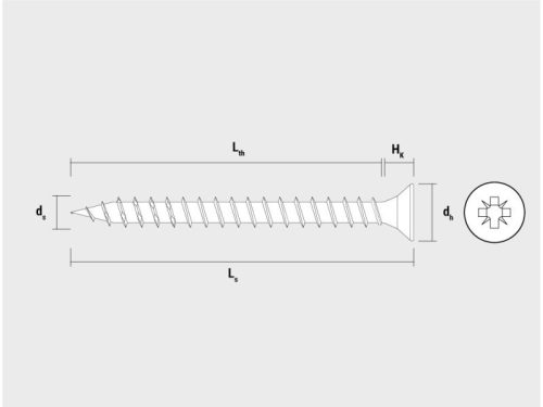 CELO VELOX faforgácslap csavar 5,0 x 80 mm, teljes menetes, PZ, fehér cink (70 db)