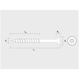   CELO VELOX faforgácslap csavar 4,0 x 70 mm, teljes menetes, PZ, fehér cink (200 db)