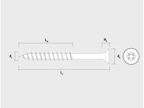 CELO VELOX faforgácslap csavar 4,0 x 70 mm, teljes menetes, PZ, fehér cink (200 db)