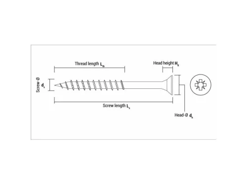 CELO VELOX faforgácslap csavar 4,0 x 70 mm, teljes menetes, PZ, fehér cink (200 db)