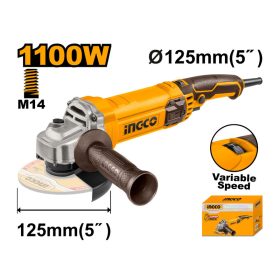   INGCO Sarokcsiszoló 125 mm 1100 W fordulatszám szabályzós