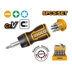 INGCO Racsnis csavarhúzó készlet 8 részes CrV