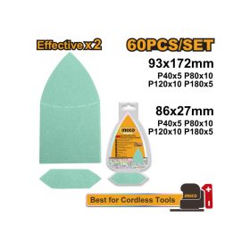   INGCO Tépőzáras csiszolópapír rezgőcsiszolóhoz (CPSLI2014) (60 db)