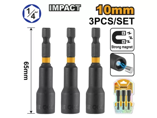 INGCO Impact csavarbehajtó 10 mm (3 db)