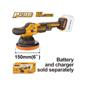   INGCO Akkus polírozó 150 mm szénkefe nélküli 20 V (akku és töltő nélkül)