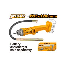   INGCO Akkus betontömörítő tűvibrátor 1,2 m 20 V (akku és töltő nélkül)