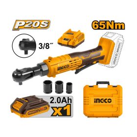   INGCO Akkus ütvecsavarozó 3/8" 65 Nm 20 V (1 x 2,0 akku + töltő)