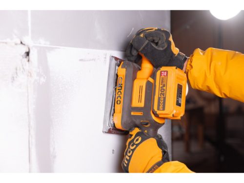 INGCO Akkus rezgőcsiszoló szénkefe nélküli 20 V (akku és töltő nélkül)