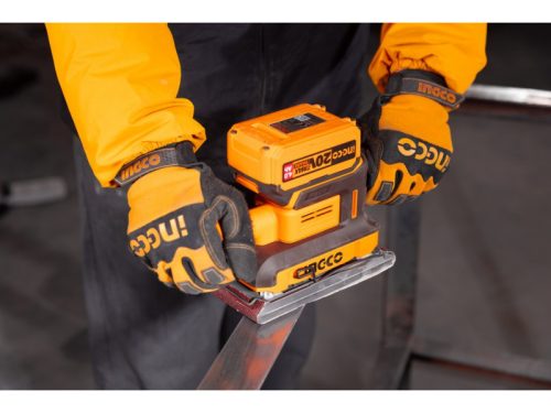 INGCO Akkus rezgőcsiszoló szénkefe nélküli 20 V (akku és töltő nélkül)