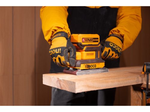 INGCO Akkus rezgőcsiszoló szénkefe nélküli 20 V (akku és töltő nélkül)