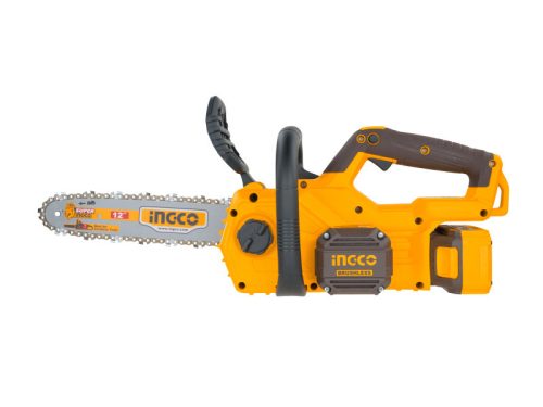 INGCO Akkus láncfűrész 300 mm szénkefe nélküli 20 V (2 x 4,0 Ah akku + töltő)