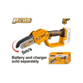   INGCO Akkus láncfűrész 127 mm 20 V (akku és töltő nélkül)