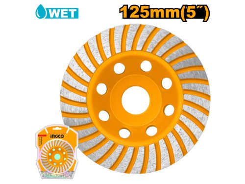 INGCO Gyémánt fazékkorong 125 x 20 x 22,2 mm turbó