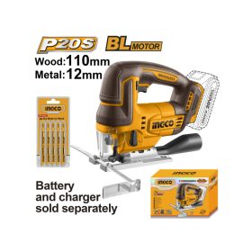   INGCO Akkus dekopírfűrész 20 V szénkefe nélküli (akku és töltő nélkül)