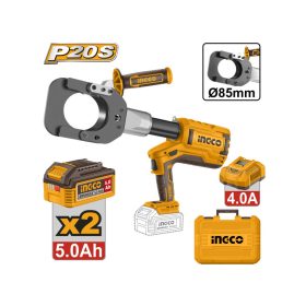   INGCO Akkus hidraulikus kábelvágó max. 85 mm (2 x 5,0 Ah akku + töltő)