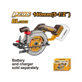   INGCO Akkus körfűrész 140 mm szénkefe nélküli 20 V (akku és töltő nélkül)