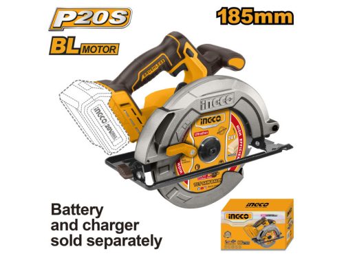 INGCO Akkus körfűrész 185 mm szénkefe nélküli 20 V (akku és töltő nélkül)