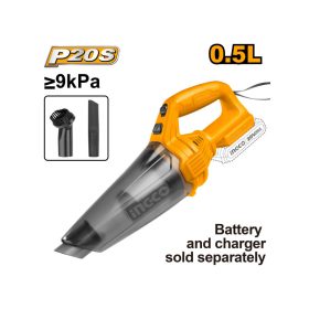   INGCO Akkus porszívó 0,5 l 20 V (akku és töltő nélkül)