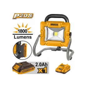   INGCO Akkus LED reflektor 1800 lm 20 V (1 x 2,0 Ah akku + töltő)
