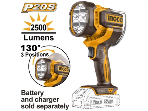 INGCO Akkus LED lámpa 2500 lm 20 V (akku és töltő nélkül)