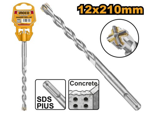 INGCO Kőzetfúró 12 x 210 mm négyélű SDS-Plus