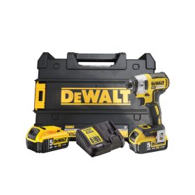   DEWALT Akkus ütvecsavarozó 18 V 205 Nm 1/4" szénkefe nélküli (2 x 5,0 Ah akku + töltő) DCF887P2