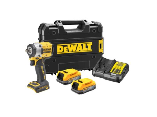 DEWALT Akkus ütvecsavarozó 18 V 1/2" 406 Nm (2 x 1,7 Ah akku + töltő + TSTAK) DCF921E2T